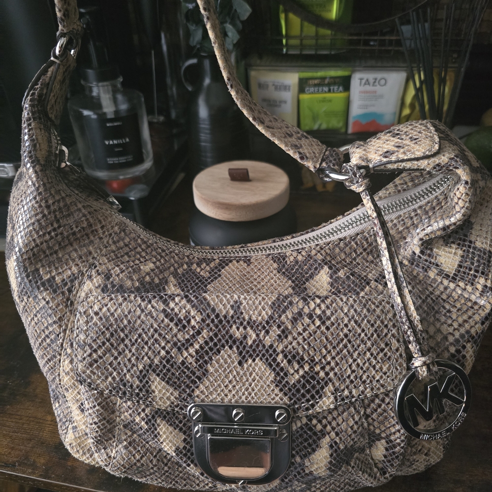 Michael Kors Snake Print Shoulder Bag